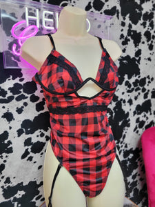 Slumber Lumberjack Bodysuit ( Red)