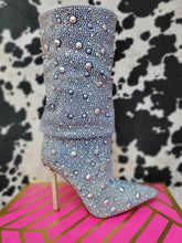 Load image into Gallery viewer, Denim Mid-High Dazzle Boots
