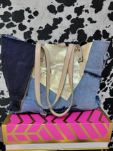 Load image into Gallery viewer, Metallic Snake Detail Denim Hobo
