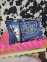 Load image into Gallery viewer, Mini Denim Zip Clutch
