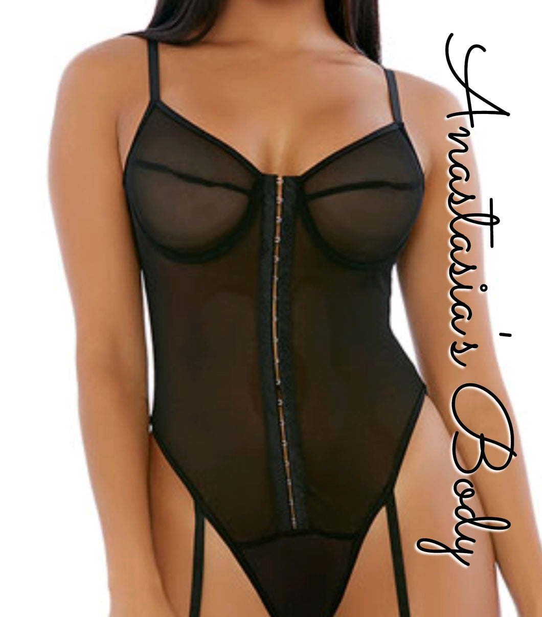 Eyelet Sheer Bodysuit