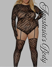 Load image into Gallery viewer, Zebra Fishnet Bodystocking
