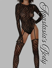 Load image into Gallery viewer, Zebra Fishnet Bodystocking
