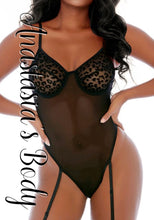 Load image into Gallery viewer, Leopard Detail Sheer Bodysuit
