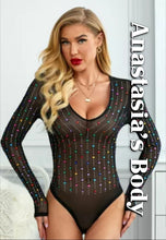 Load image into Gallery viewer, &quot;TAYA&quot; Rainbow Rhinestone Bodysuit
