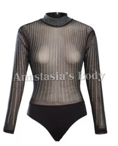 "Danessa" Rhinestone Stripe Bodysuit