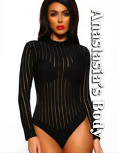 Load image into Gallery viewer, &quot;CASSIE&quot; Long Sleeve Stripe Bodysuit
