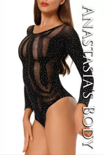 Load image into Gallery viewer, Hollow Back Rhinestone Bodysuit
