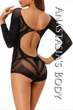 Load image into Gallery viewer, Hollow Back Rhinestone Bodysuit
