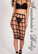 Load image into Gallery viewer, Black Cage Bra/Skirt Set
